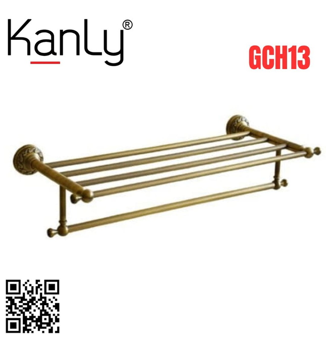 Thanh vắt khăn đôi bằng đồng kiểu cổ Kanly GCH13 
