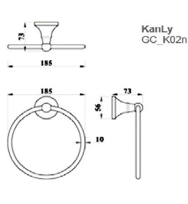 Vòng treo khăn bằng đồng Kanly GCK02 