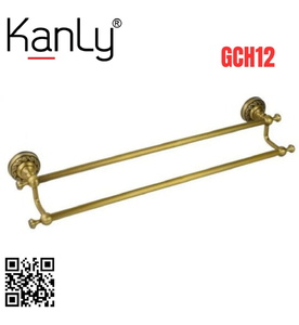 Thanh vắt khăn đôi bằng đồng kiểu cổ Kanly GCH12 