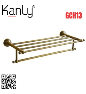 Thanh vắt khăn đôi bằng đồng kiểu cổ Kanly GCH13 