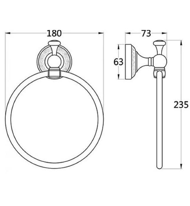 Vòng treo khăn bằng đồng Kanly GCH02 