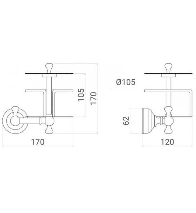 Giá treo giấy vệ sinh bằng đồng Kanly GCH10 