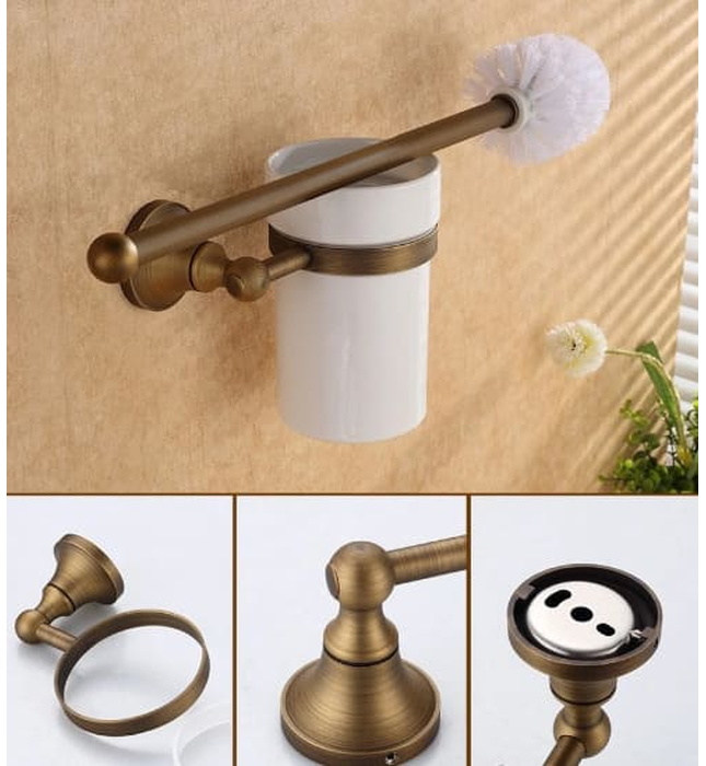 Giá để chổi cọ Toilet bằng đồng Kanly GCK09 