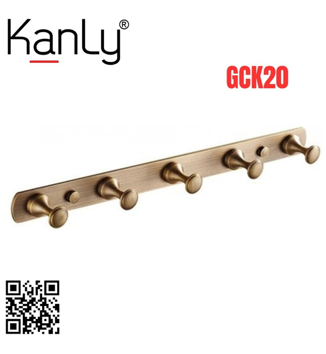 Móc treo áo bằng đồng 5 vấu Kanly GCK20 