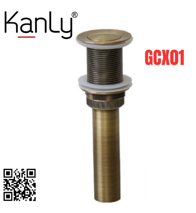 Đầu xả Nhấn Lavabo bằng đồng Kanly GCX01