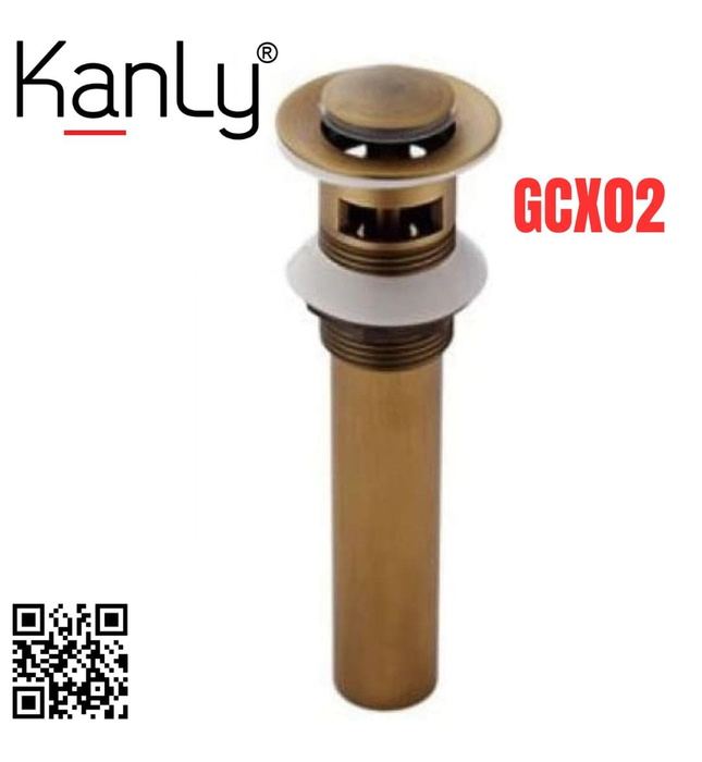 Đầu xả Nhấn Lavabo bằng đồng Kanly GCX02