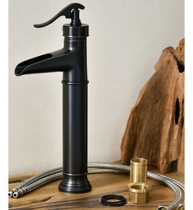 Vòi lavabo nóng lạnh màu đen Kanly GCA04B 