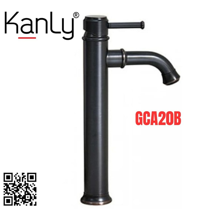 Vòi lavabo nóng lạnh màu đen Kanly GCA20B 