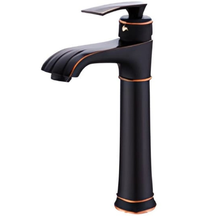 Vòi lavabo nóng lạnh thân cao màu đen Kanly GCA41B 