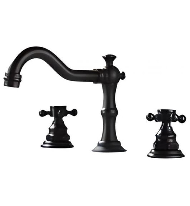 Vòi lavabo 3 lỗ nóng lạnh màu đen Kanly GCB07B 