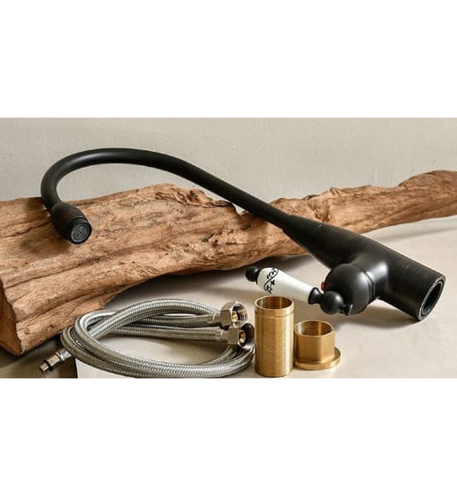 Vòi rửa bát nóng lạnh màu đen Kanly GCC01B 