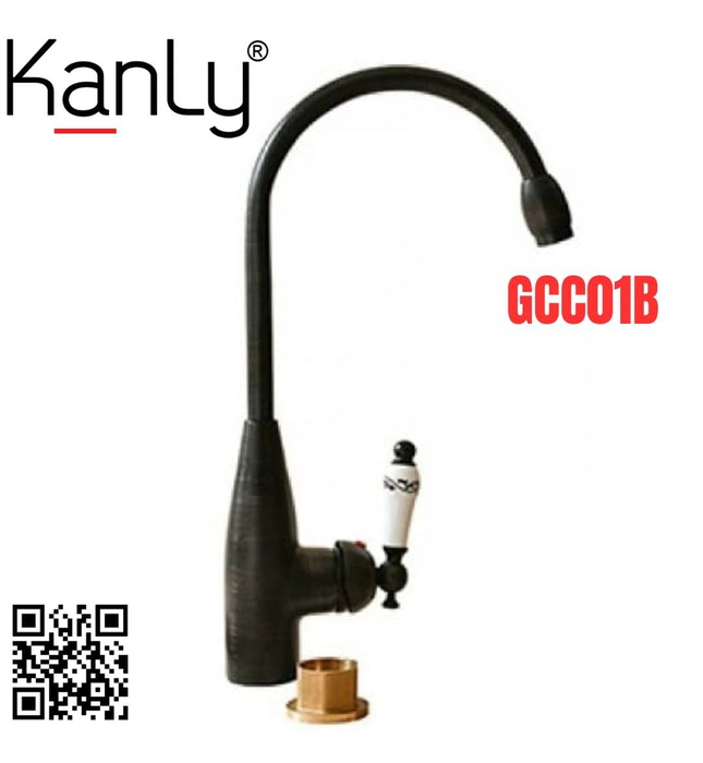 Vòi rửa bát nóng lạnh màu đen Kanly GCC01B 