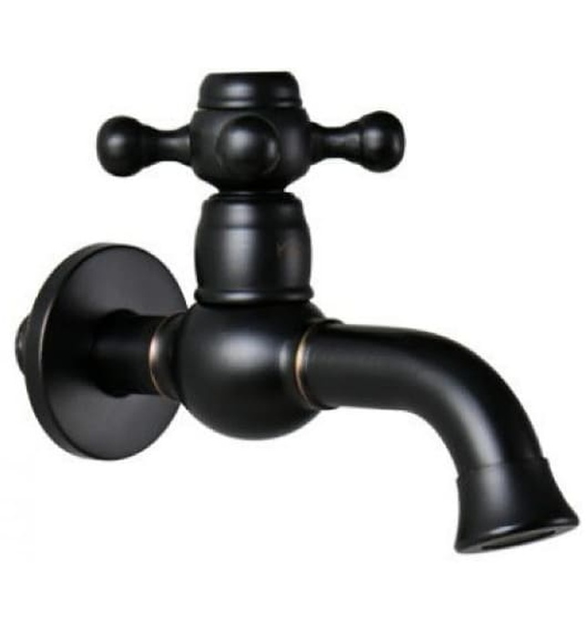 Vòi nước lạnh bằng đồng màu đen gắn tường Kanly GCT02B 