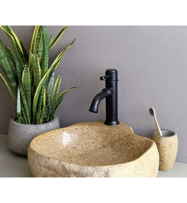 Vòi lavabo nóng lạnh màu đen Kanly GCV20B 