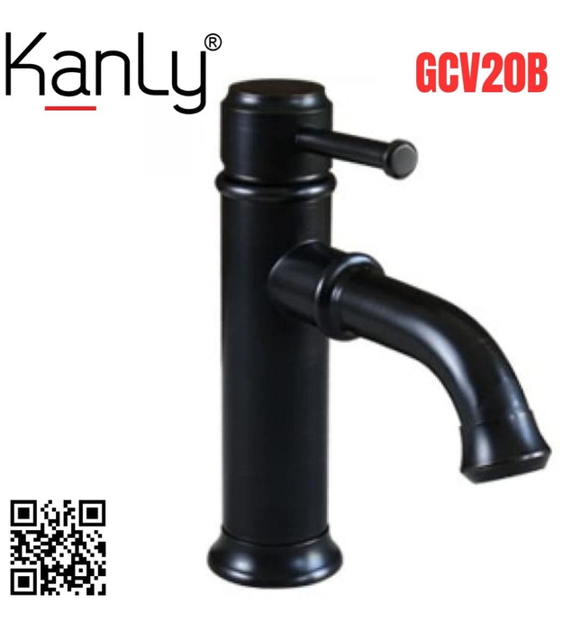 Vòi lavabo nóng lạnh màu đen Kanly GCV20B 
