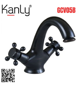 Vòi lavabo nóng lạnh màu đen Kanly GCV05B 