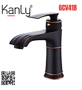 Vòi lavabo nóng lạnh màu đen Kanly GCV41B 