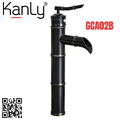 Vòi lavabo nóng lạnh màu đen hình ống tre Kanly GCA02B 
