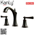 Vòi lavabo 3 lỗ nóng lạnh màu đen Kanly GCB02B 