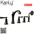 Sen bồn tắm gắn bồn 5 lỗ nóng lạnh bằng đồng màu đen Kanly GCB06B 