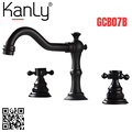 Vòi lavabo 3 lỗ nóng lạnh màu đen Kanly GCB07B 
