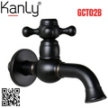 Vòi nước lạnh bằng đồng màu đen gắn tường Kanly GCT02B 