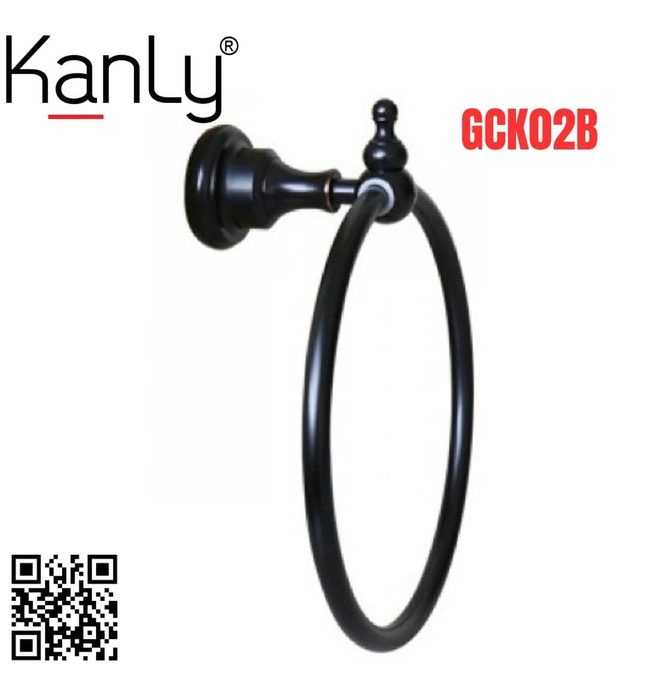 Vòng treo khăn bằng đồng màu đen Kanly GCK02B 