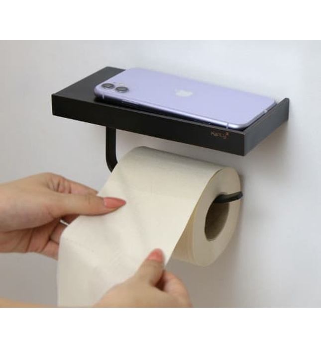 Móc giấy vệ sinh bằng đồng màu đen Kanly GCK033B
