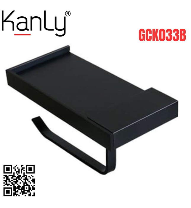 Móc giấy vệ sinh bằng đồng màu đen Kanly GCK033B
