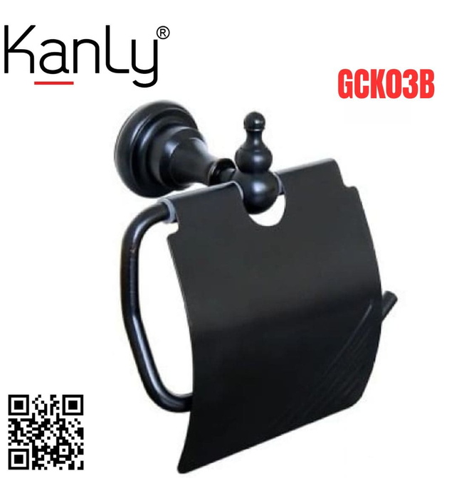 Móc giấy vệ sinh bằng đồng màu đen Kanly GCK03B 