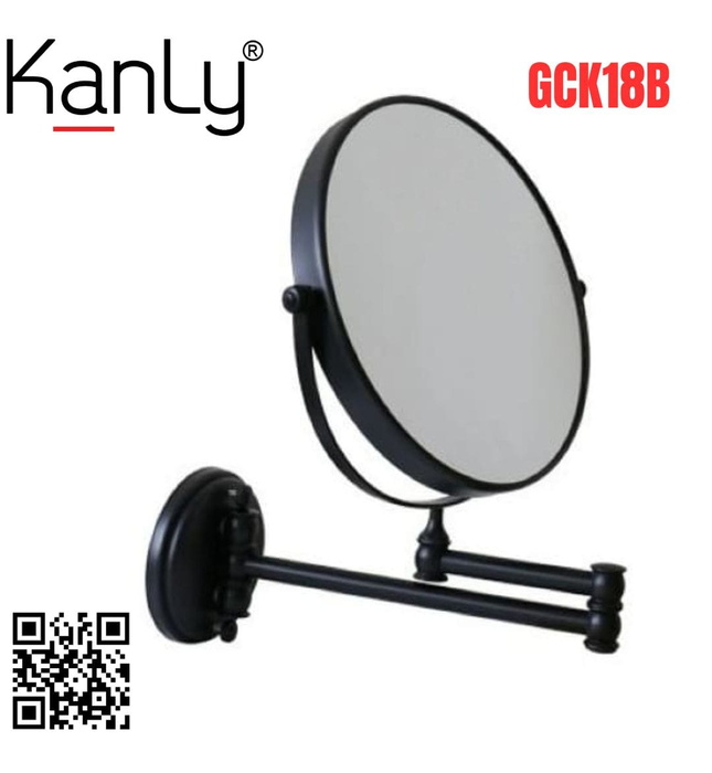 Gương gắn tường khung bằng đồng màu đen Kanly GCK18B 