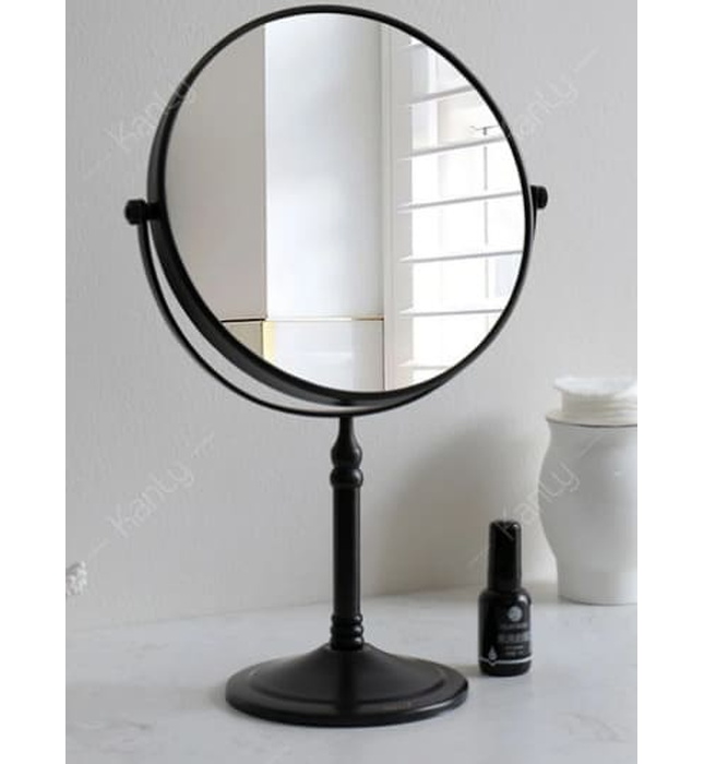 Gương 2 mặt mini để bàn màu đen Kanly GCK19B