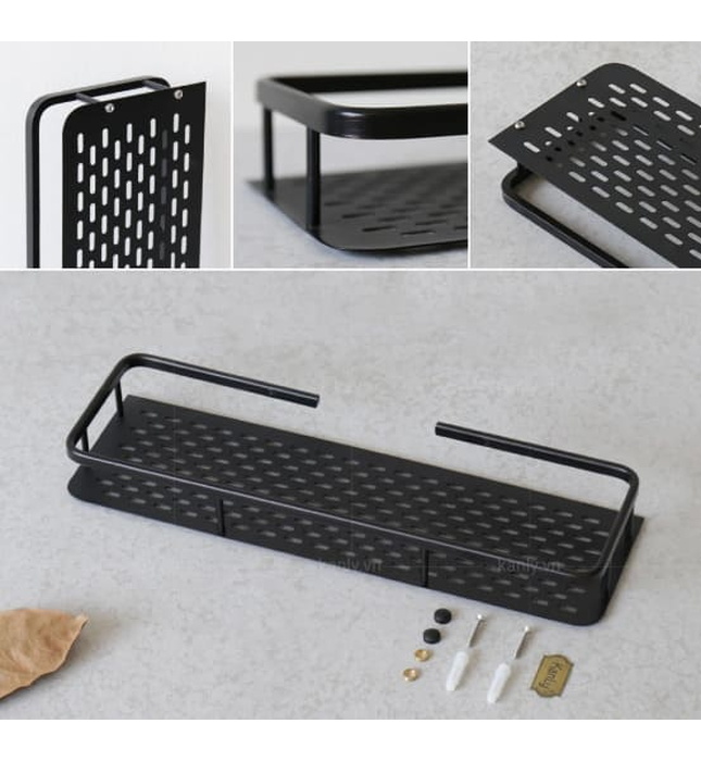 Kệ để đồ bằng đồng màu đen Kanly GCK30B