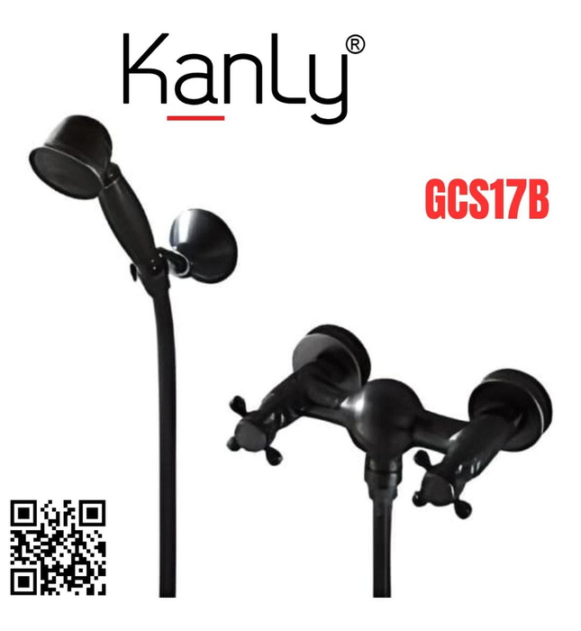 Sen tắm nóng lạnh bằng đồng màu đen Kanly GCS17B 