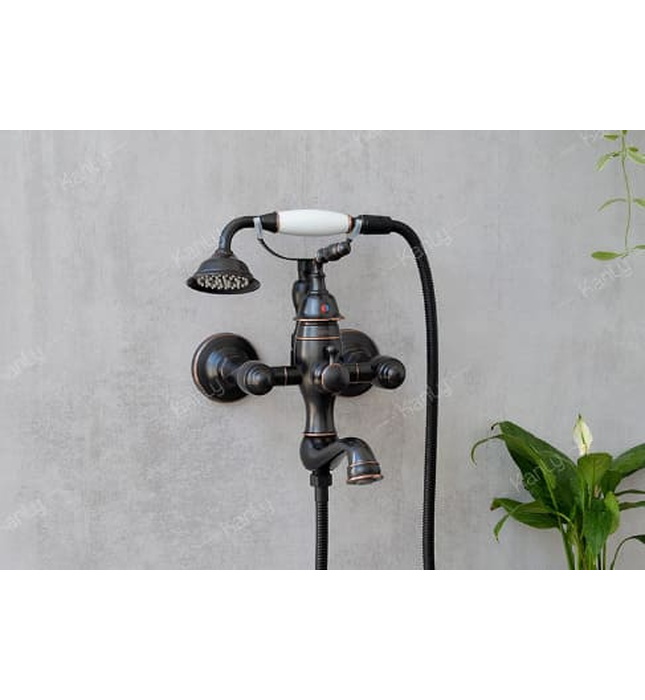 Sen tắm nóng lạnh bằng đồng màu đen Kanly GCS24B 