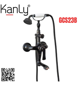 Sen tắm nóng lạnh bằng đồng màu đen Kanly GCS23B