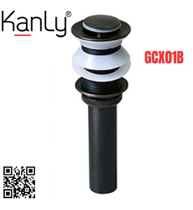 Đầu xả Nhấn Lavabo bằng đồng màu đen Kanly GCX01B