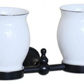 Giá để cốc đôi bằng đồng màu đen Kanly GCK08B 
