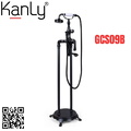 Sen bồn tắm nóng lạnh đặt sàn bằng đồng màu đen Kanly GCS09B