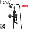 Sen tắm nóng lạnh bằng đồng màu đen Kanly GCS23B