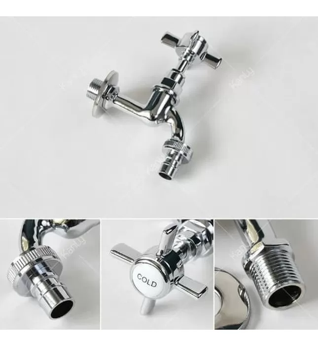 Vòi nước lạnh bằng đồng gắn tường mạ chrome Kanly CHT01 