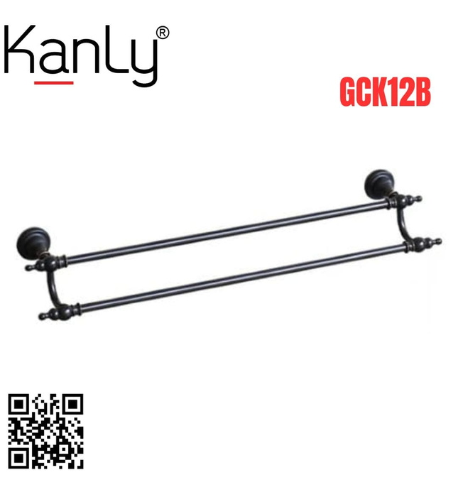 Thanh vắt khăn đôi bằng đồng màu đen Kanly GCK12B 