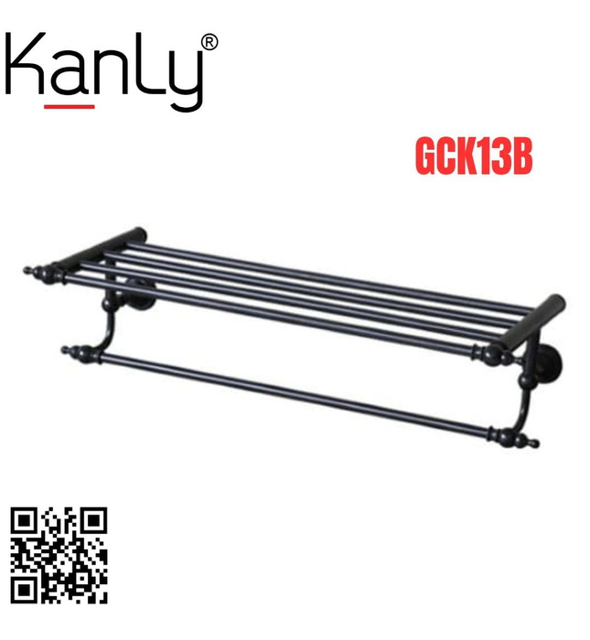 Thanh vắt khăn đôi bằng đồng màu đen Kanly GCK13B 
