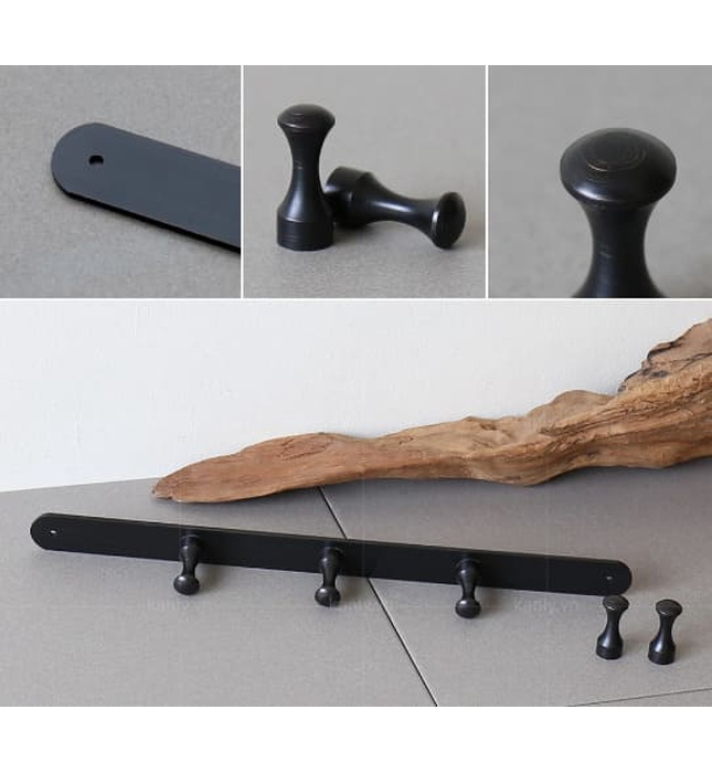 Móc treo áo bằng đồng 5 vấu màu đen Kanly GCK20B 