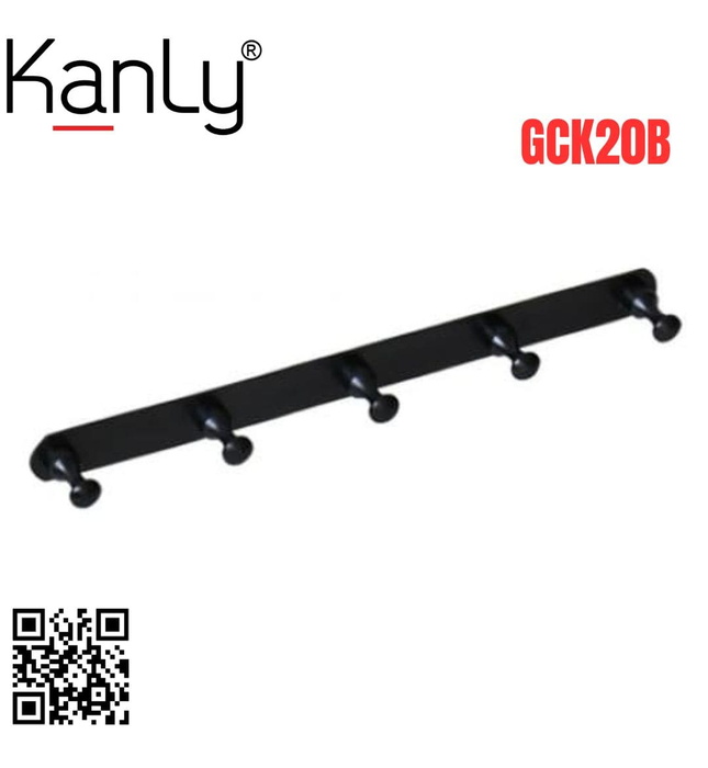 Móc treo áo bằng đồng 5 vấu màu đen Kanly GCK20B 