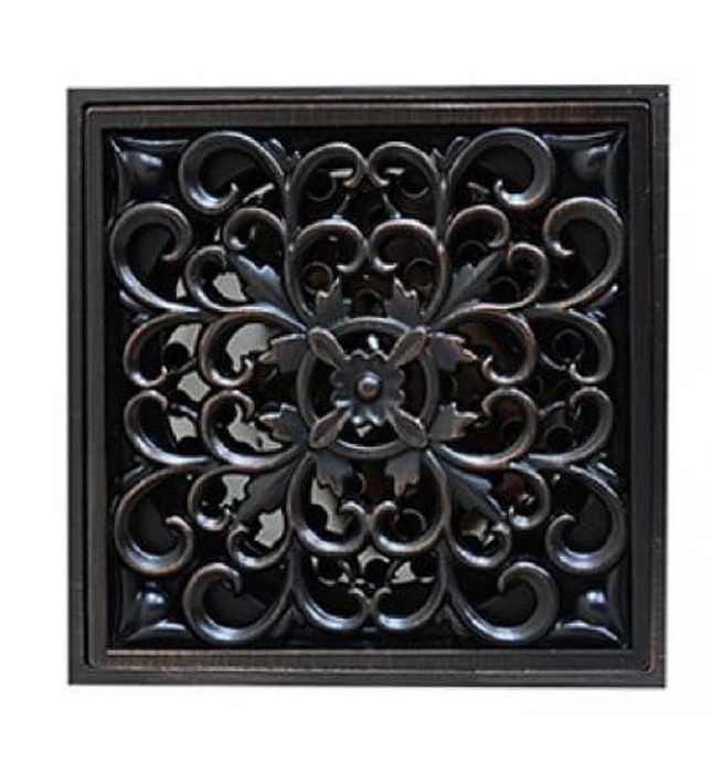 Phễu thoát sàn hoa văn bằng đồng Kanly GCP01B 