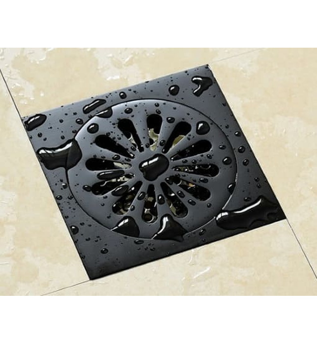 Phễu thoát sàn bằng đồng màu đen Kanly GCP13B 