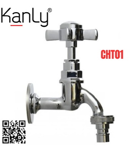 Vòi nước lạnh bằng đồng gắn tường mạ chrome Kanly CHT01 