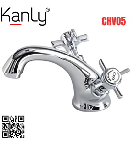 Vòi chậu lavabo nóng lạnh mạ chrome Kanly CHV05 