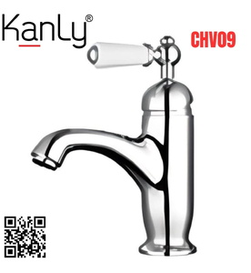Vòi chậu lavabo lnóng lạnh mạ chrome Kanly CHV09